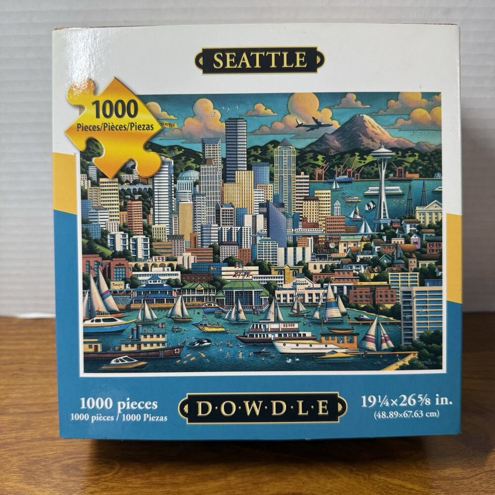 Seattle Jigsaw Dowdle Puzzle 1000 pieces 19.25 x 26.75” Complete